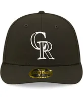 Men's New Era Colorado Rockies Black and White Low Profile 59FIFTY Fitted Hat