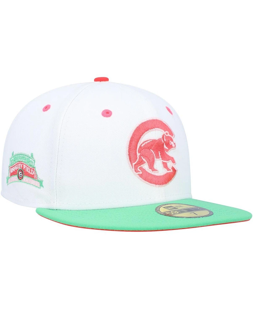 Men's New Era White, Green Chicago Cubs Watermelon Lolli 59Fifty Fitted Hat