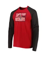 Men's New Era Red Tampa Bay Buccaneers Current Raglan Long Sleeve T-shirt