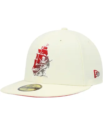 Men's New Era Cream Tampa Bay Buccaneers Chrome Color Dim 59FIFTY Fitted Hat