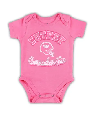 Girls Newborn and Infant Pink Washington Commanders Cutest Fan Bodysuit