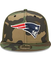 Men's New Era Camo, Olive New England Patriots Trucker 9FIFTY Snapback Hat