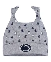 Newborn and Infant Boys and Girls New Era Heather Gray Penn State Nittany Lions Critter Cuffed Knit Hat
