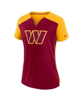 Women's Nike Burgundy, Gold Washington Commanders Impact Exceed Performance Notch Neck T-shirt