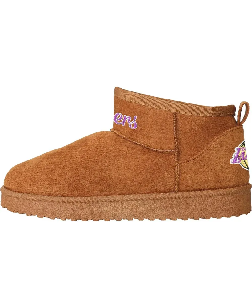 Women's Foco Brown Los Angeles Lakers Team Logo Fuzzy Fan Boots