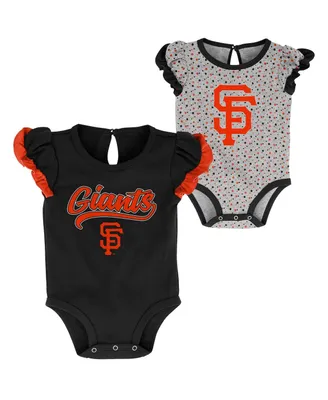 Girls Newborn and Infant Black, Heathered Gray San Francisco Giants Scream and Shout Two-Pack Bodysuit Set