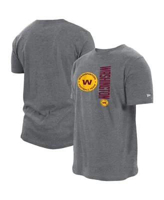 Men's New Era Heathered Gray Washington Football Team Split Logo 2-Hit T-shirt