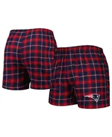 Men's Concepts Sport Navy and Red New England Patriots Ledger Flannel Boxers