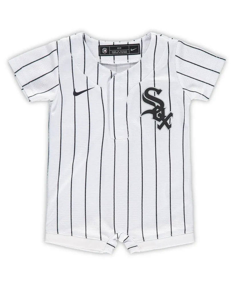 Newborn and Infant Boys Girls Nike White Chicago Sox Official Jersey Romper