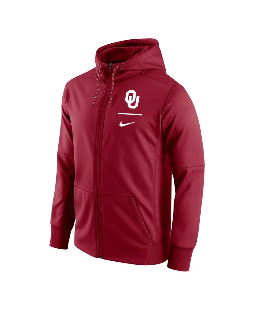 Men's Nike Crimson Oklahoma Sooners Logo Stack Performance Full-Zip Hoodie