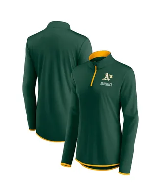 Women's Fanatics Green Oakland Athletics Worth The Drive Quarter-Zip Jacket