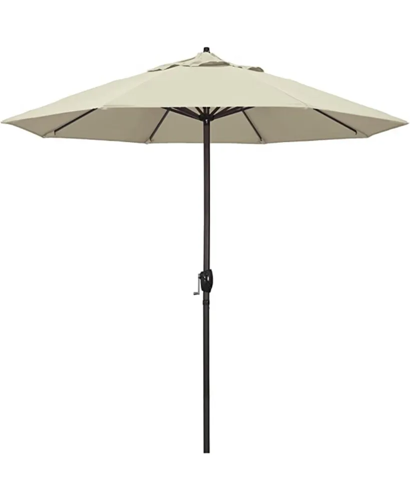 California Umbrella Aluminum Crank Beige Olefin Patio Umbrella, 9'