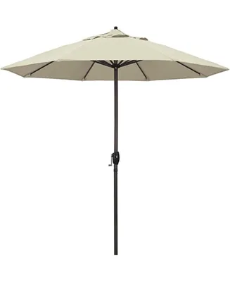 California Umbrella Aluminum Crank Beige Olefin Patio Umbrella, 9'