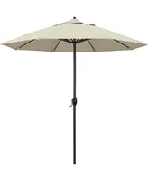 California Umbrella Aluminum Crank Beige Olefin Patio Umbrella, 9'