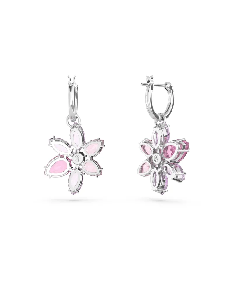 Swarovski Crystal Mixed Cuts Flower Gema Drop Earrings