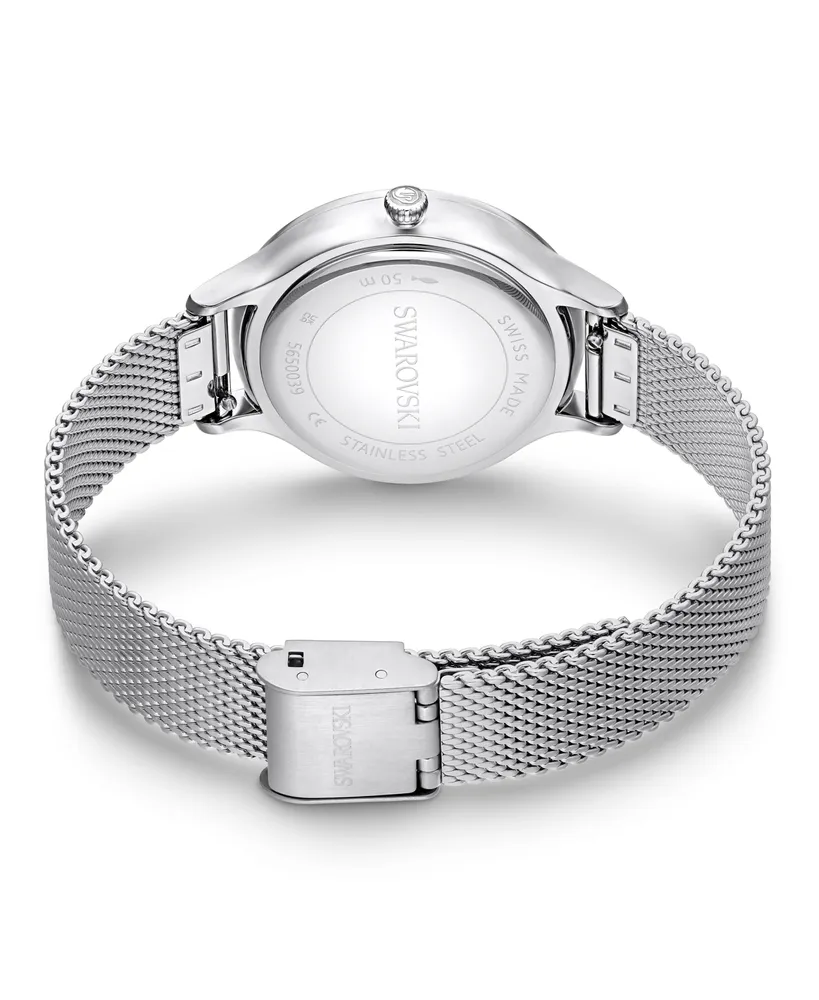 Swarovski Women's Analog Swiss Made Octea Nova Silver-Tone Stainless Steel Bracelet Watch, 33mm