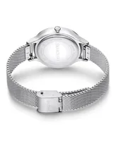 Swarovski Women's Analog Swiss Made Octea Nova Silver-Tone Stainless Steel Bracelet Watch, 33mm