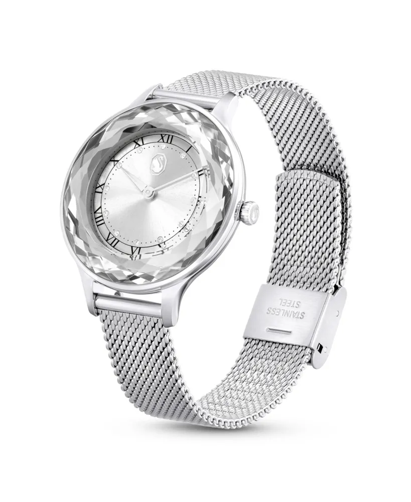 Swarovski Women's Analog Swiss Made Octea Nova Silver-Tone Stainless Steel Bracelet Watch, 33mm