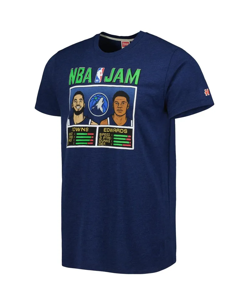 Men's Homage Karl-Anthony Towns and Anthony Edwards Navy Minnesota Timberwolves Nba Jam Tri-Blend T-shirt
