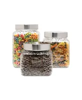 American Atelier Main St Hammered Glass Canisters Set, 3 Piece