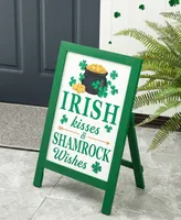 Glitzhome 24" H St. Patrick's Wooden Porch Sign