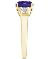 Tanzanite (2-1/3 ct. t.w.) & Diamond (1/3 Cushion Ring 14k Gold