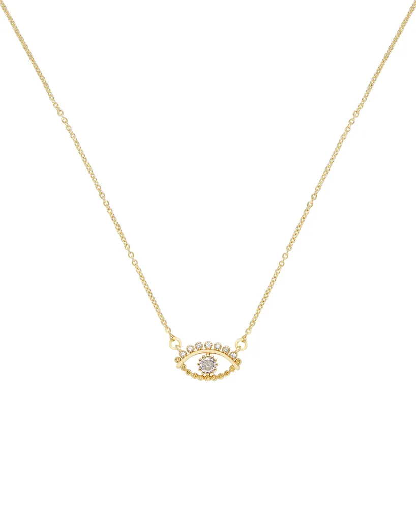 Ettika All Knowing Eye Faux Cubic Zirconia Necklace