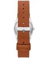 Skagen Women's Grenen Lille Solar Halo Brown Leather Watch, 26mm