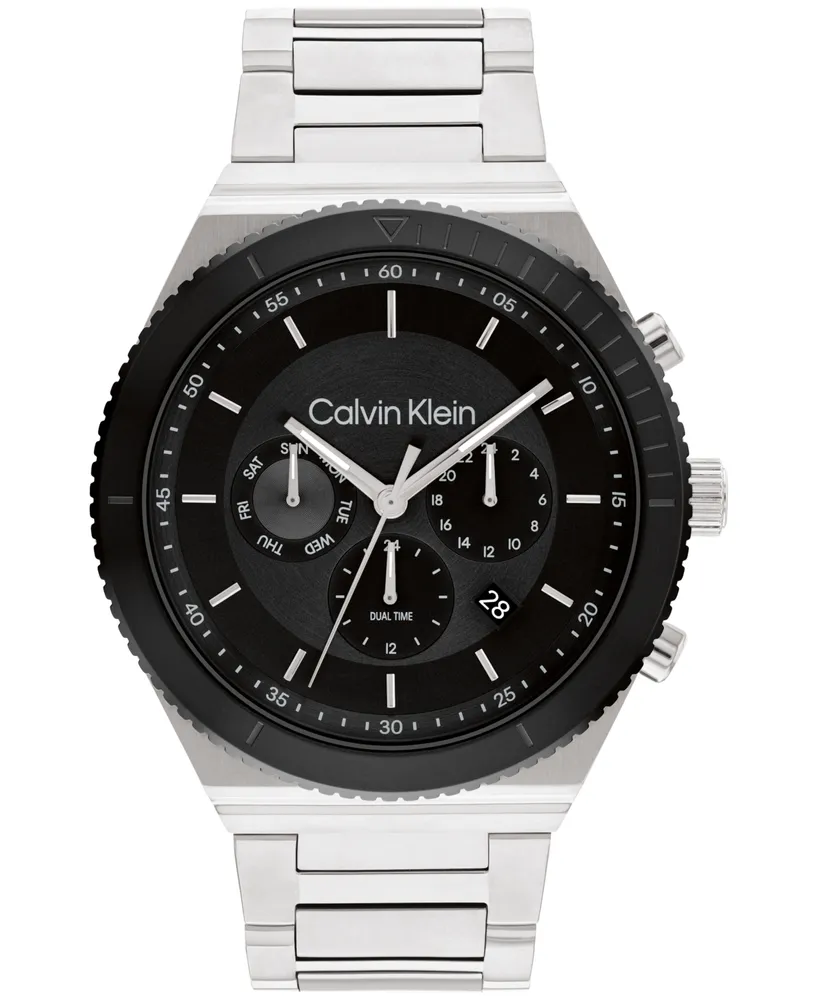 Calvin Klein Men's Silver-Tone Stainless Steel Bracelet Watch 44.5mm