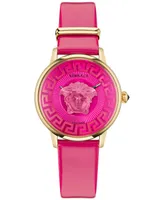 Versace Women's Swiss Medusa Alchemy Pink Leather Strap Watch 38mm