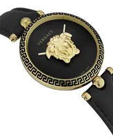 Versace Women's Palazzo Empire Black Leather Strap Watch 39mm