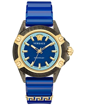 Versace Men's Swiss Icon Active Blue Silicone Strap Watch 42mm