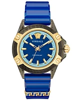 Versace Men's Swiss Icon Active Blue Silicone Strap Watch 42mm