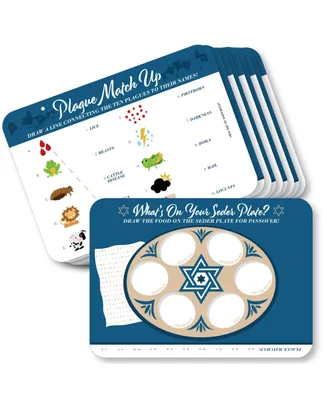 Happy Passover 2-in-1 Pesach Jewish Holiday Party Cards Activity Duo Games 20 Ct