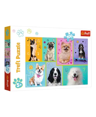 Trefl Red 100 Piece Kids Puzzle - In the world of dogs
