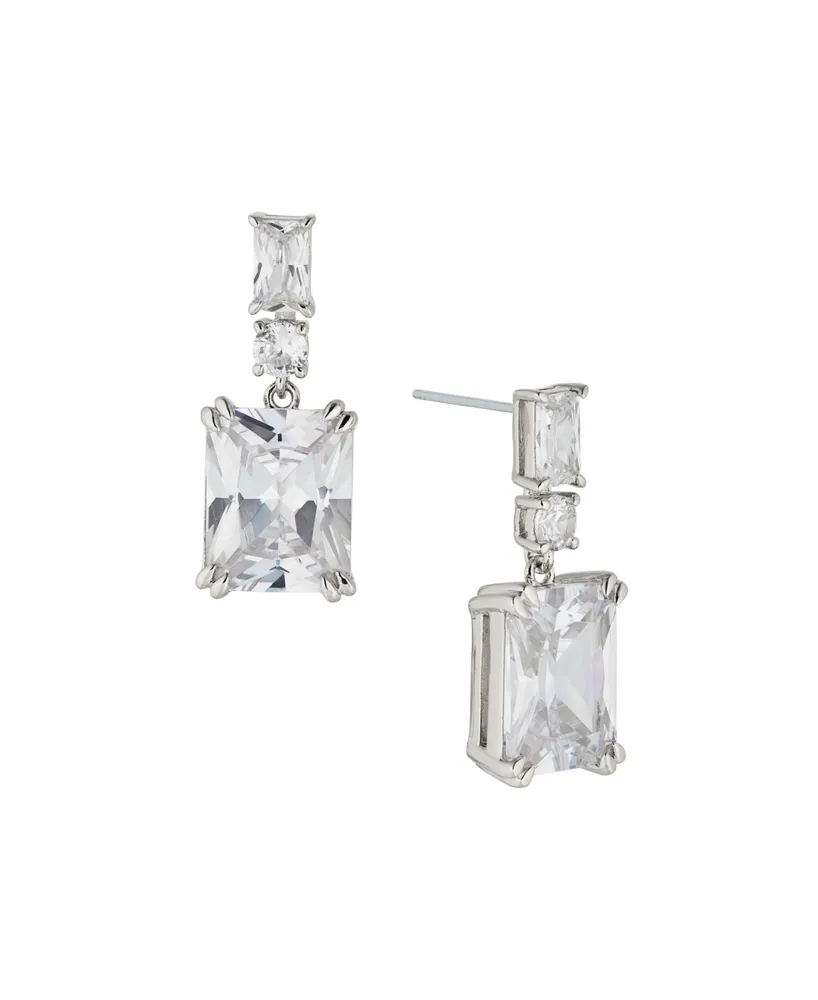 Eliot Danori Cubic Zirconia Emerald Shape Cubic Zirconia Drop Earring
