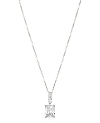 Eliot Danori Cubic Zirconia Emerald Shape Pendant Necklace 16" + 2" Extender