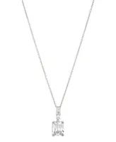 Eliot Danori Cubic Zirconia Emerald Shape Pendant Necklace 16" + 2" Extender