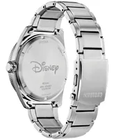 Citizen Eco-Drive Men's Disney Mickey Mouse Stainless Steel Bracelet Watch 43mm - Silver