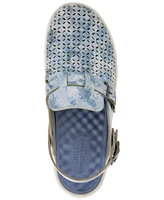 Jbu Women's Plato Slip-On Perforated Buckled Slingback Flats