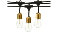 Brightech Glow 27ft Solar Powered Led Outdoor String Lights with Brass Hardware