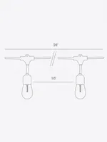 Brightech Glow 27ft Solar Powered Led Outdoor String Lights with Brass Hardware