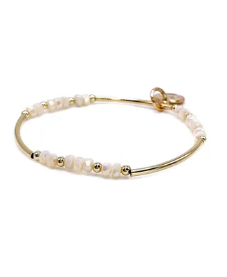 Bowood Lane Non-Tarnishing Gold filled, 3mm Gold Ball and Gold Tube Stretch Bracelet