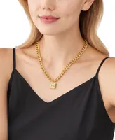 Michael Kors Pave Lock Chain Necklace