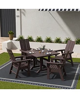 WestinTrends Outdoor Patio Modern Adirondack Dining Chair Weather Resistant