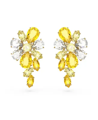 Swarovski Crystal Mixed Cuts Flower Gema Drop Earrings