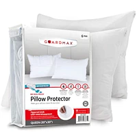 Guardmax Waterproof Zippered Pillow Protector - Queen 6 Pack