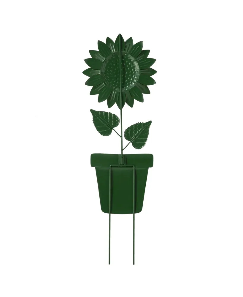 Glitzhome 36'' H Metal "Welcome to the Garden" Sunflower Yardstake