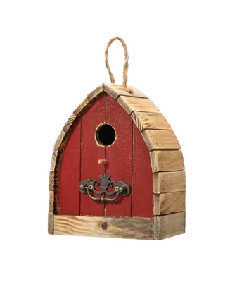 Glitzhome 8.5" H Washed Distressed Solid Wood Birdhouse