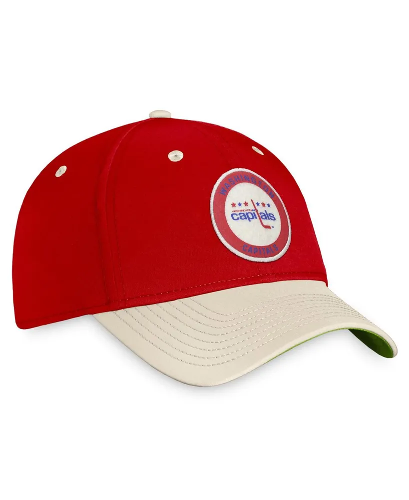 Men's Fanatics Red, Khaki Washington Capitals True Classics Retro Flex Hat